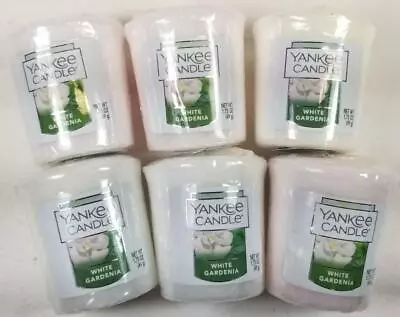 Yankee Candle Votives: WHITE GARDENIA Wax Melts Lot Of 6 White Wax New Floral • $16.97