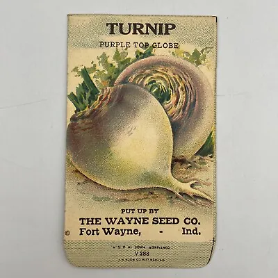 Antique Paper Seed Packet - The Wayne Seed Co. - Purple Top Globe Turnip • $8