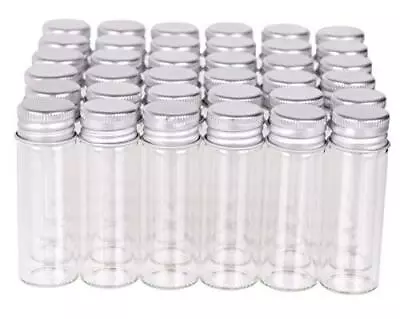 MaxMau 100 Tiny Glass Bottles Clear Small Vials 15ml Empty Mini Jars With • $31.29