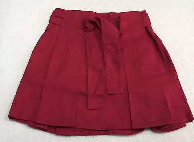 Tulle Pleated Belt Tie Plum Coloured Short Skirt Fully Lined Rear Zip NWT Size M • $24