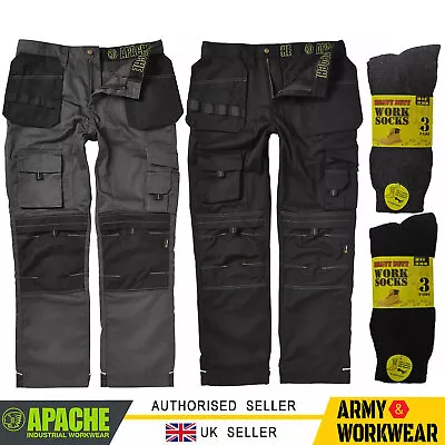 £44.95 • Buy Apache Mens Heavy Duty Cargo Work Cordura Trouser Holster Pocket FREE WORK SOCKS