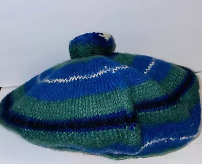 Vintage Ancient Douglas Scottish Wool Knit Hat Cap Beanie Scotland Pom Pom • $34