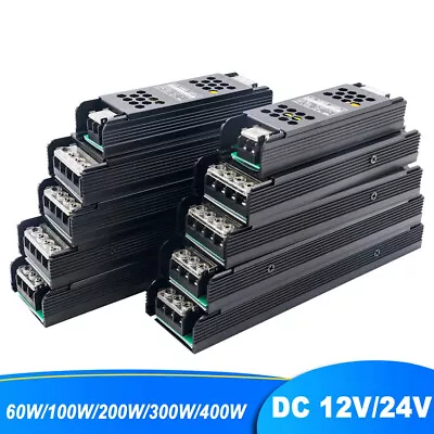 DC 12V 24V Lighting Transformer 60W - 400W Power Supply Driver For LED Strip • £9.59