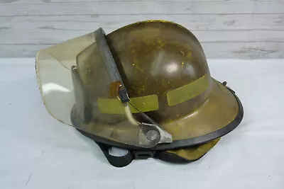 Morning Pride's Lite Force V Firemans Yellow Helmet Sz 6 1/4 To 8 W/ Face Shield • $79.99