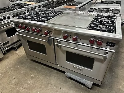 Wolf R606DG 60” Inch Pro Gas Range 6 Stacked Brass Burners And Stainless Griddle • $8000