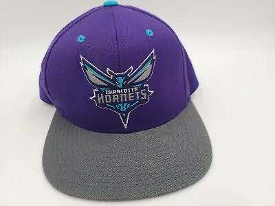 Charlotte Hornets Mitchell & Ness Snapback Hat Cap NBA Basketball Purple Gray • $7.49