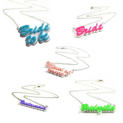 £14.99 • Buy Bridal Party Name Necklaces For Wedding Party, Bride, Bridesmaid, Maid Of Honor
