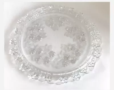 Vintage MIKASA Carmen Crystal Frosted Leaves Flowers 13  Serving Platter • $19.99