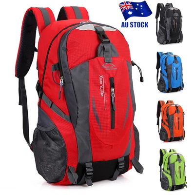 $25.55 • Buy Large Waterproof Backpack 40L Bag Camping Hiking Walking Outdoor Travel Rucksack