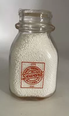 Vintage SEWARD DAIRY Half Pint Milk Bottle Rutland Vermont • $15.99