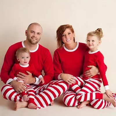 Christmas Family Pajamas Set Mother Father Kids Baby Matching Outfits Sleepwear • £16.72