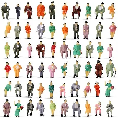 60pcs HO Scale Seated 1:87 Painted Figures Passenger Sitting People P87S • $12.99