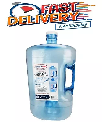 3-Gallon Water Bottle Secure Liquid Jug Container BPA-Free Reusable Easy-To-Grip • $13.95