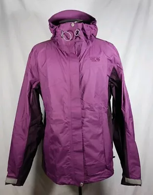 Mountain Hardwear Jacket Hooded Goretex Paclite Purple Wind Rain Ski Women's XL • $39.99