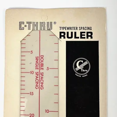 C-THRU Typewriter Spacing Ruler Single Or Double Laminated Transparent T-115 • $22
