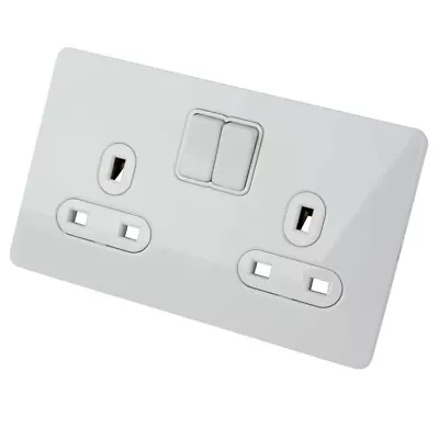 GU3420WPW Ultimate Switched 2G 2 Gang Double Socket 13A Screwless - NEW & BOXED • £14.99