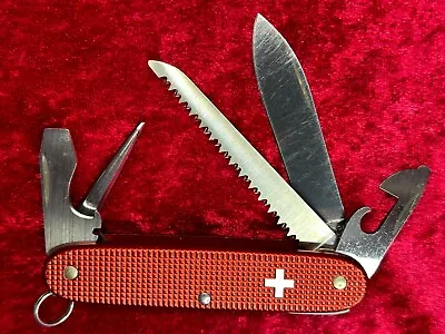 Victorinox Original  Old Cross  Farmer Alox Red Swiss Army Knife 93mm Used (T32) • $134.98