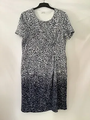 Eastex Blue White Occasion Dress Size 18 Races Wedding Party Cruise • £19.99