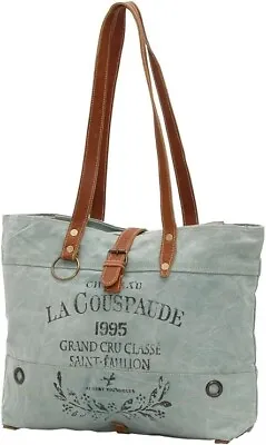 Myra Bags Green La Couspaude Upcycled Canvas Tote Bag NEW • $31.45