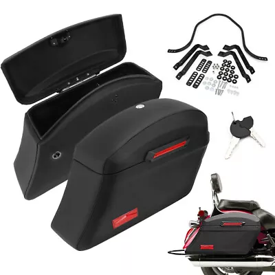 30L Motorcycle Side Box Luggage Tank Bag Hard Case 2 Key For Harley Honda Suzuki • $266.99