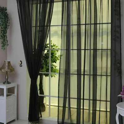 Plain Voile Curtain Panel Rod Pocket Net Slot Top FREE 1ST CLASS POST All Colors • £4.99