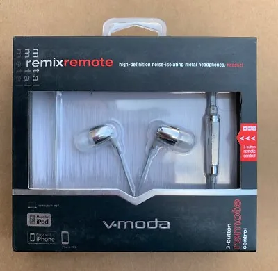 $39.99 • Buy V-MODA Remix Remote In-Ear Noise-Isolating Metal Headphone With3-Button Control