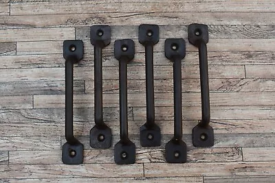 6p Vtg Cast Iron Door Gate Drawer Cabin Kitchen Pulls Farm House Handles Knob 5  • $39.90