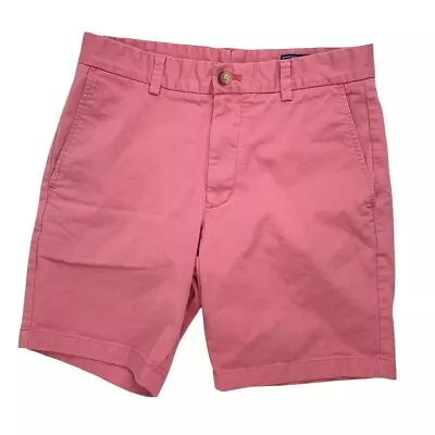 Vineyard Vines Pink Flat Front Chino Breaker Shorts 8” Inseam Men’s Size 30 • $23.95