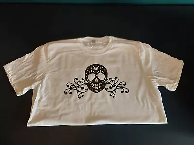 Sugar Skull Mexican Style Unisex Fit T-shirt Medium White • $12.42