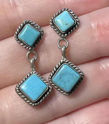 QT  Sterling And Turquoise Earrings. 1 1/4” • $49