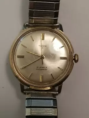 Vintage Running Timex 21 Jewel Men's Mechanical Wristwatch Great Britain • $20