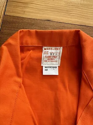 Vintage Roxel Flame-Pruf Fire Retardant Lab Coat Orange Workwear Worklon Size 44 • $95