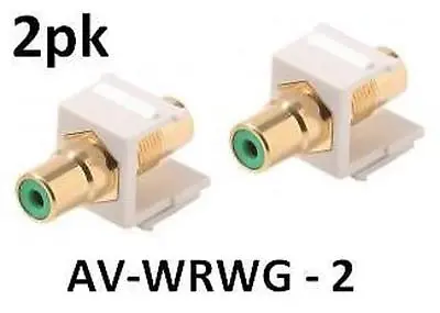 2pk RCA Female/Female Keystone Jack GR Band/ WH Plate • $7.25