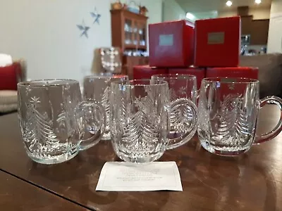 Mikasa Crystal CHRISTMAS TREE  Coffee Mugs  Set Of Five  • $53.95