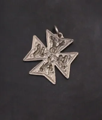 Vintage Sterling Silver Maltese Cross Pendant. Free UK P&P. Great Design.  • $37.30