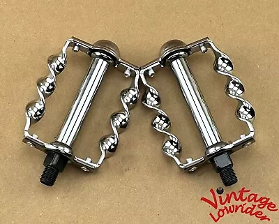 Bicycle Twisted Pedals 1/2  Chrome Chopper  Beach Cruiser Lowrider Bikes • $28.79