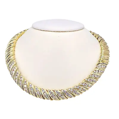 Jose Hess 14K Yellow Gold & Diamond Collar Necklace • $22000