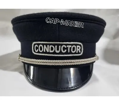 Train Conductor Railway Cap Railroad Officer Style Hat • £96.63