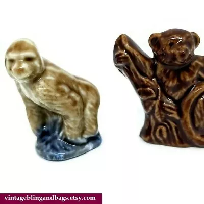 2 Vintage Wade Monkey Whimsey Wade Whimsey Gorilla Ornament Retro Wade Figurine • £8.50