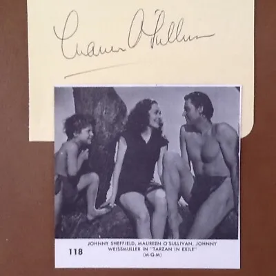 Maureen O'Sullivan SIGNED Paper Movie Actress Trazan Jane Weissmuller Thin Man  • $32