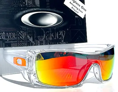 NEW Oakley BATWOLF Clear Orange Icon POLARIZED Spectra Ruby Lens Sunglass 9101 • $187.88