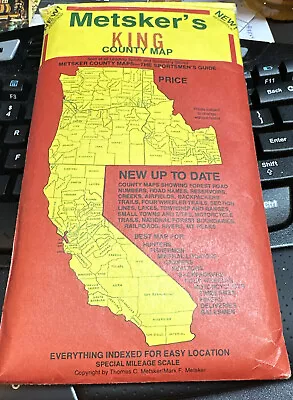 Mid 1960-70’s Metsker’s Map Of King County Washington • $7.99