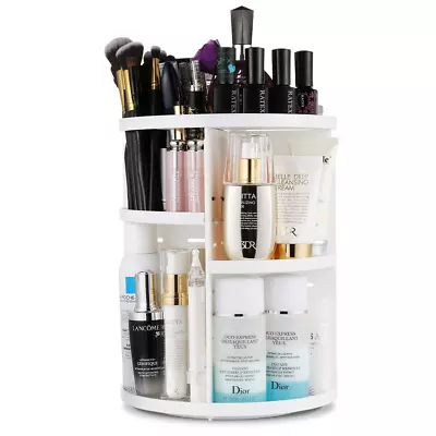 $18.80 • Buy 360 Rotating Adjustable Cosmetic Organizer - Spinning Holder Storage Rack,White