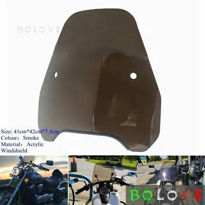 Motorcycle Windshield For Honda VT750 Yamaha V Star 1100 VN1700 W/ 7/8 -1  Bar • $68.98