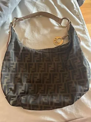 Vintage Fendi Zucca Monogram Hobo Bag • $300