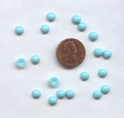 $3.74 • Buy 100 VINTAGE TURQUOISE ACRYLIC 6mm. ROUND SMOOTH DOME CABOCHONS B106