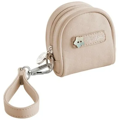 Beige Leather Pacifier Bag/Case 3.8” Holds 2 Pacifiers Diameter Made In Spain  • $7