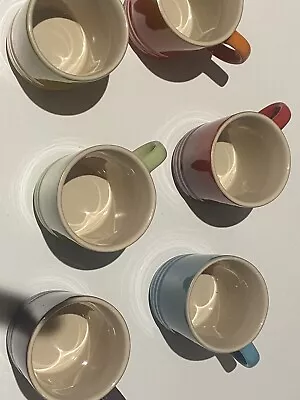 Le Creuset Set Of 6x Stoneware Rainbow Espresso Mugs 100ml • £18