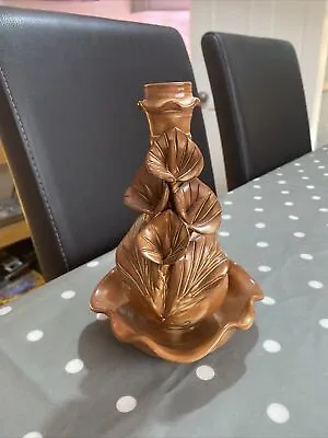 £5 • Buy Unusual Candlestick Brown Pottery