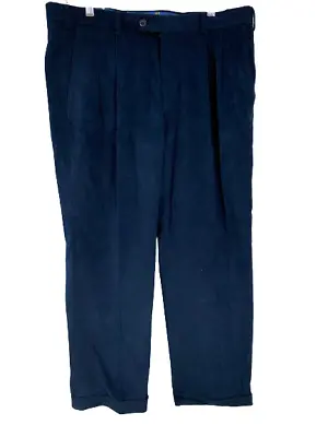 Ralph Lauren Mens Corduroy Pants Blue 36W X29L Cuffed • $24.50